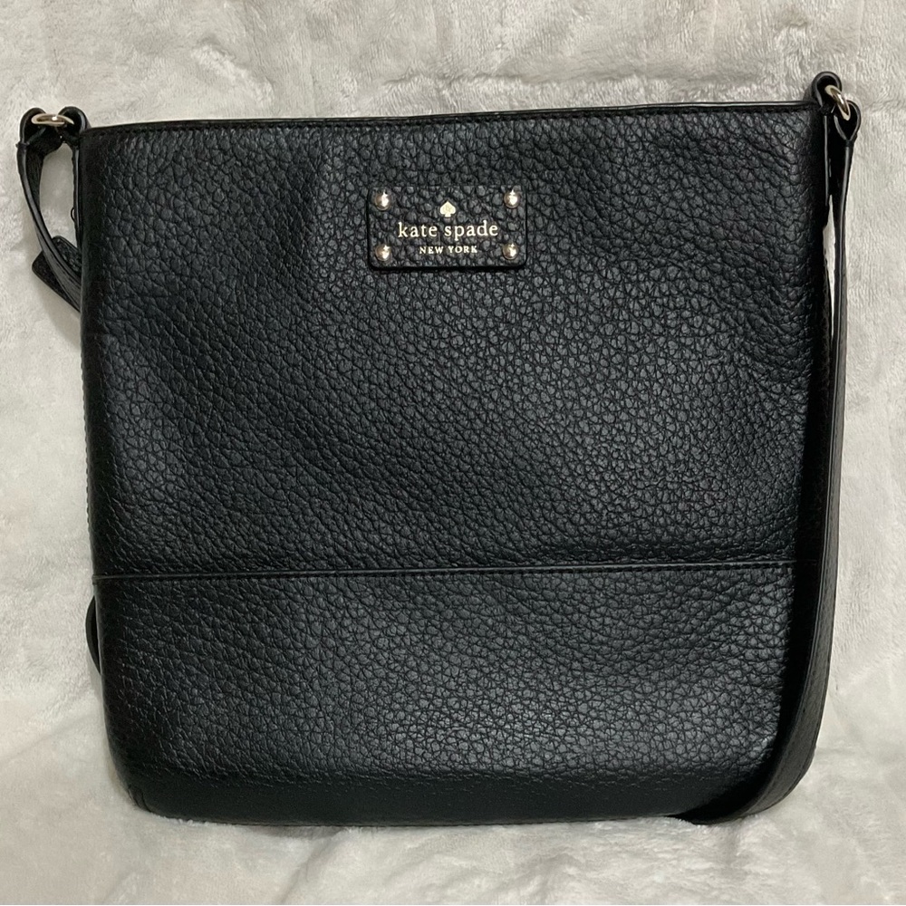 Kate Spade Southport Avenue Cora Black Pebbled Leather Crossbody Bag